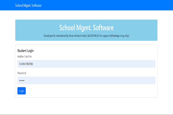 online school  admission  attendence  payment fees  mgmt software 